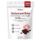 VSXAZ Astaxanthin 12mg Antioxidant Supplement 200 Softgels front view