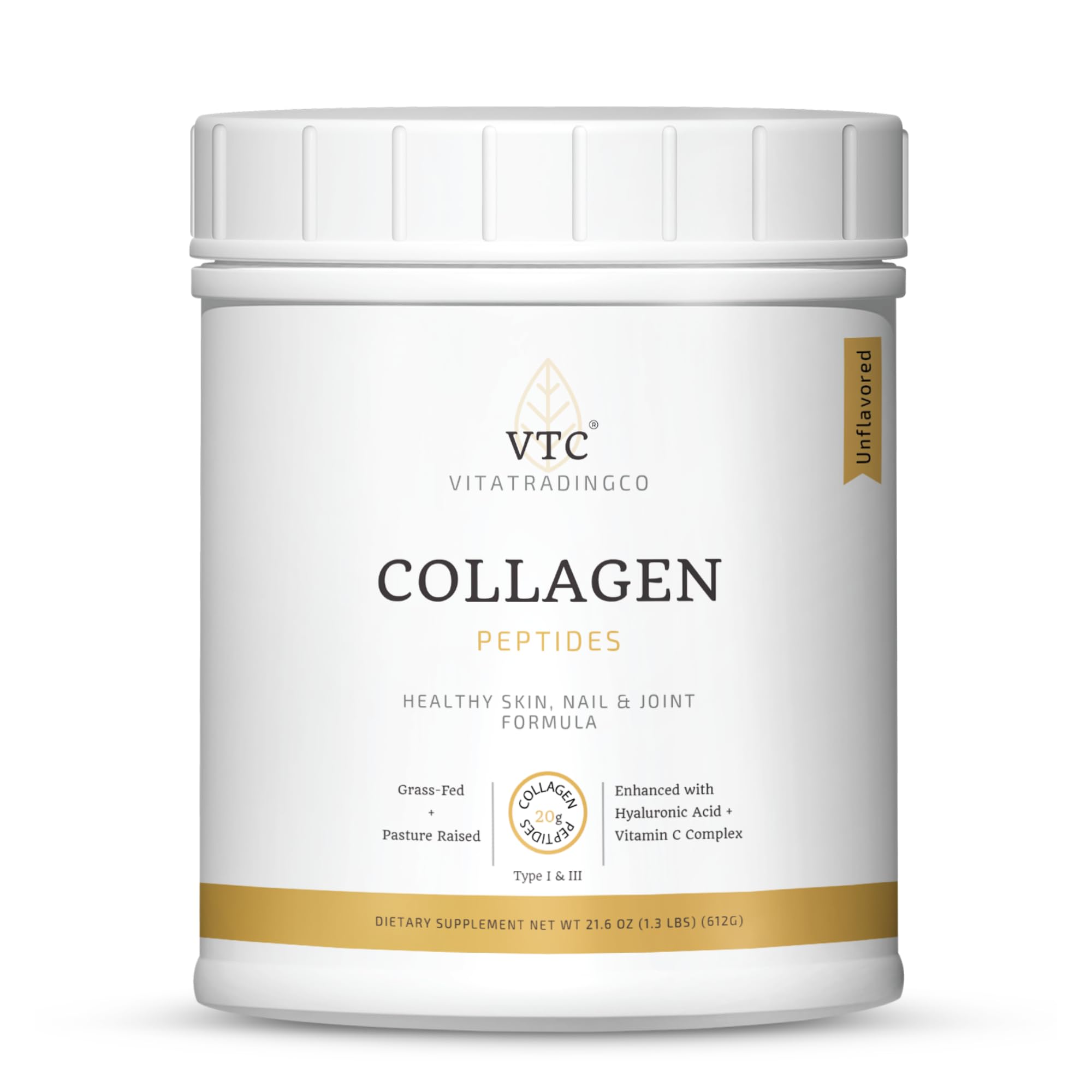 VTC Collagen Peptides Powder front view with packaging