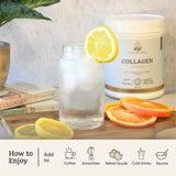 VTC Collagen Peptides Powder on a kitchen counter