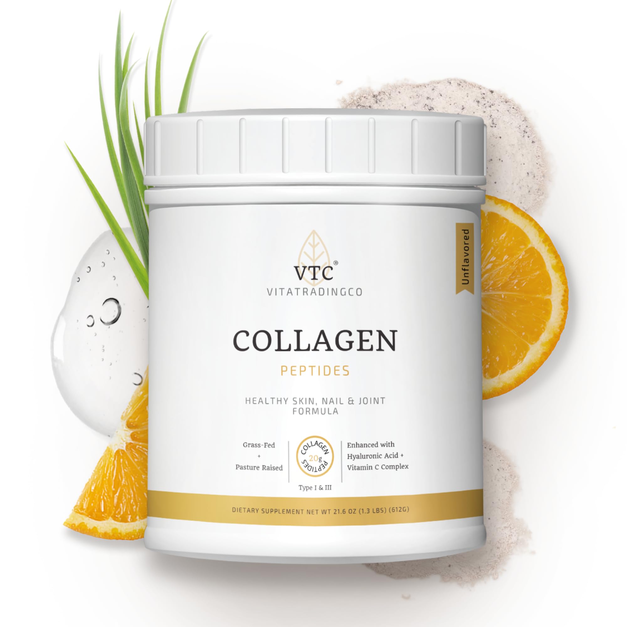 VTC Collagen Peptides Powder with fresh fruits