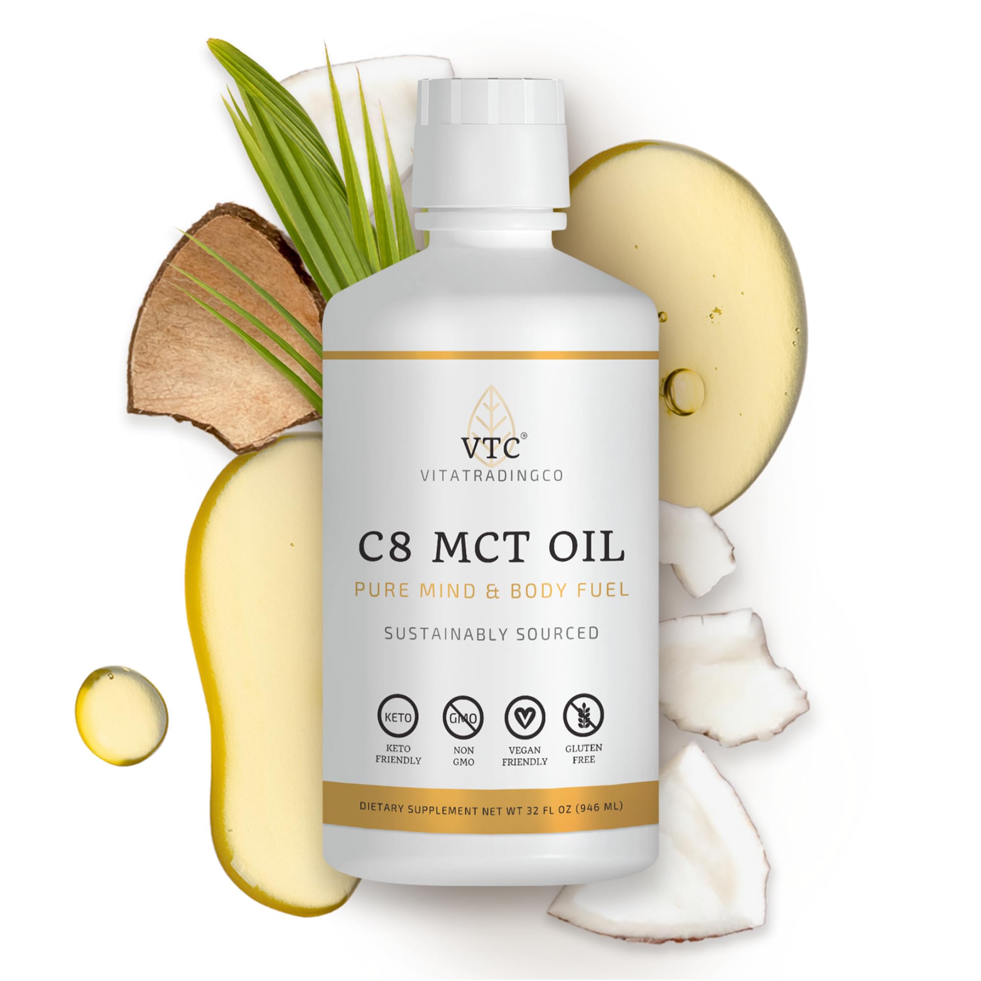 VTC Pure C8 MCT Oil 907g with smoothie