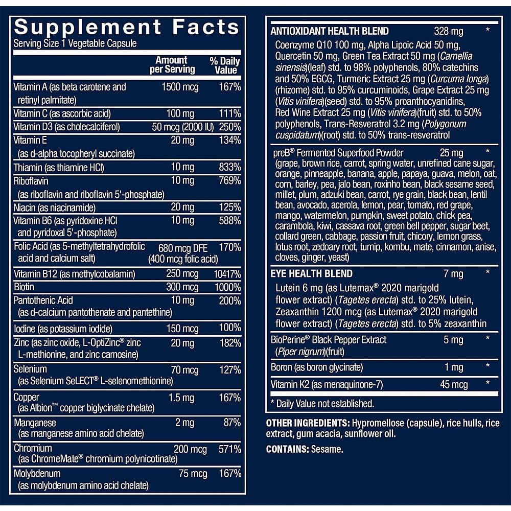 Vthrive BioActive Men 50+ Multivitamin capsule close-up