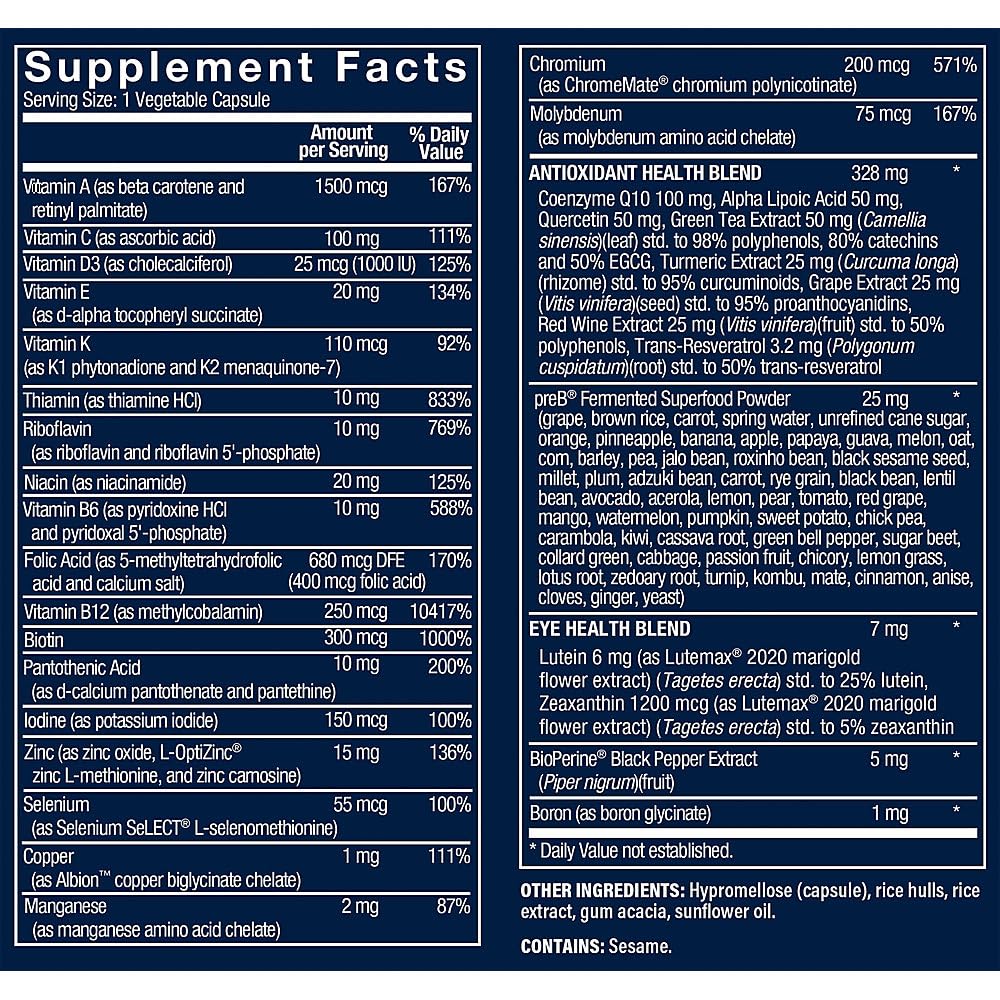 Vthrive Multivitamin for Men 30 Capsules side view