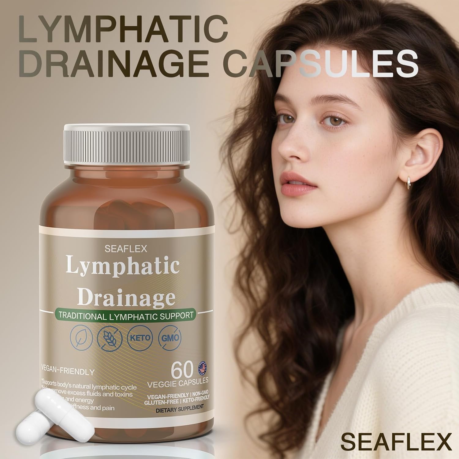 Vunexo Echinacea Lymphatic Drainage Capsules side view