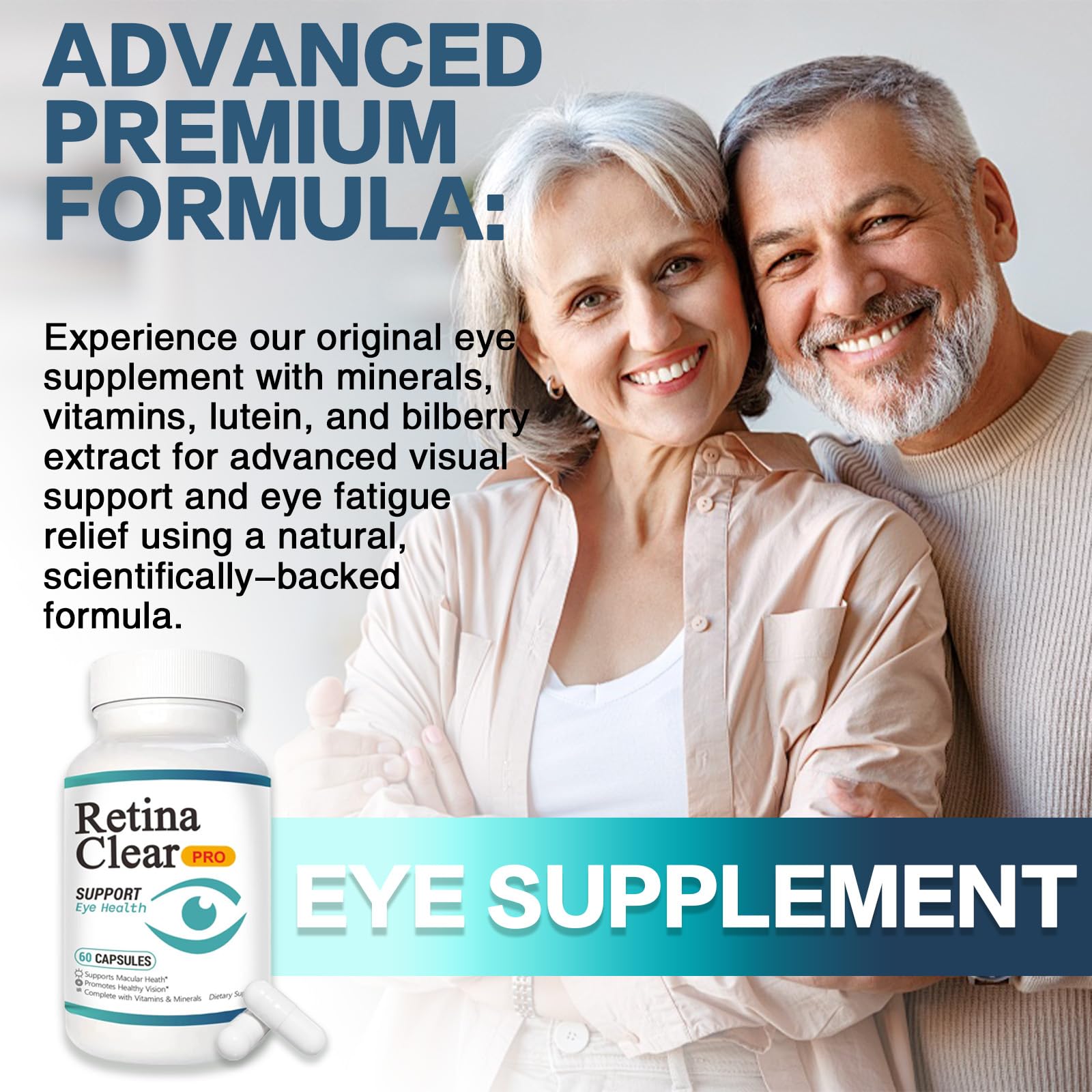 Vunexo Eye Health Supplement side view showing capsule details