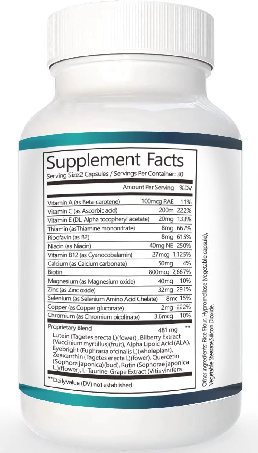 Vunexo Eye Health Supplement with a glass of water for easy swallowing