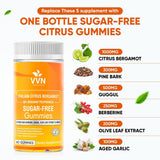 VVN Naturals Citrus Bergamot Gummies packaging on a wooden table