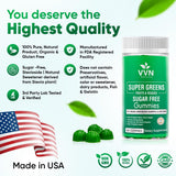 VVN Naturals Super Greens Gummies displayed on a wooden surface