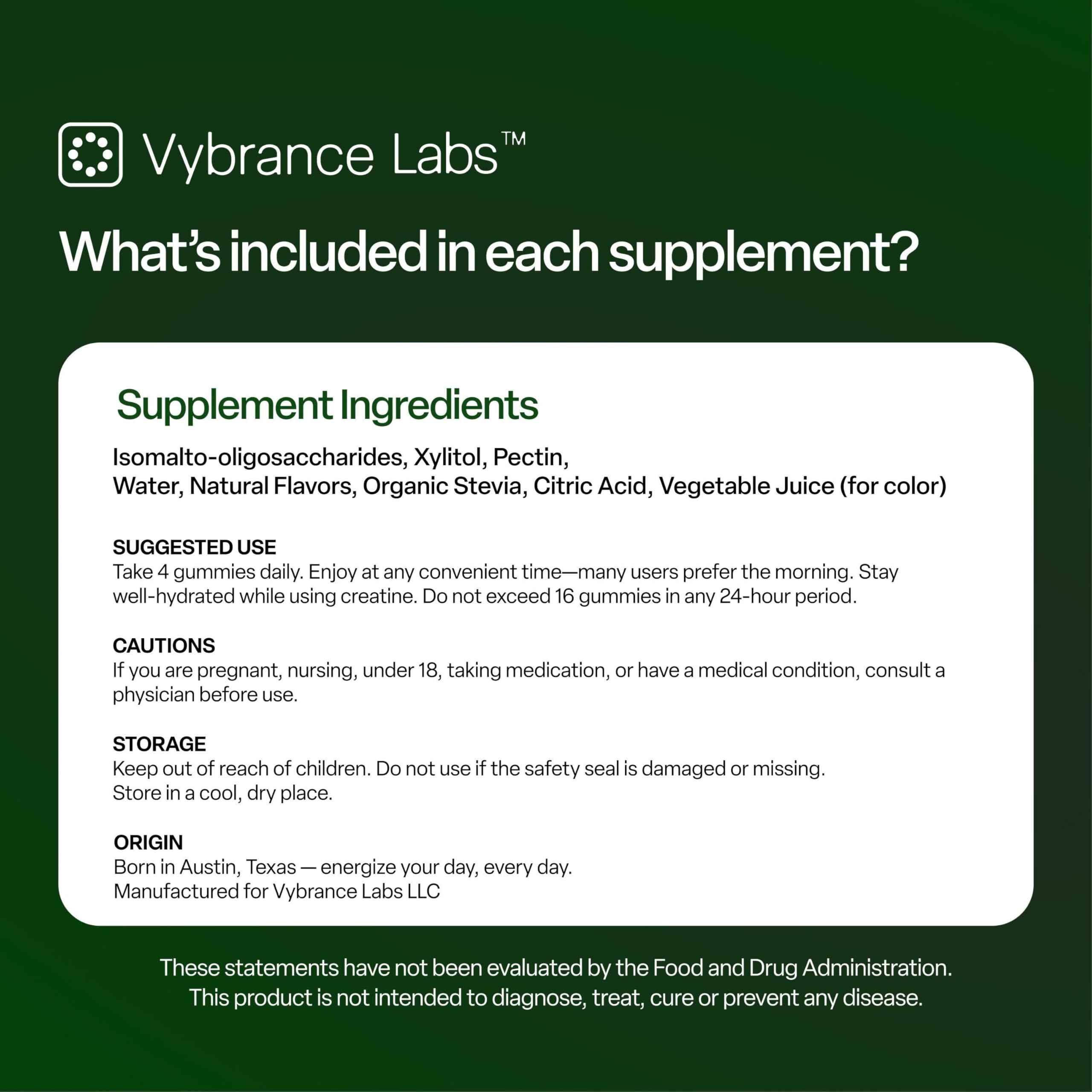 VYBRANCE LABS Creatine Gummies sour green apple flavour