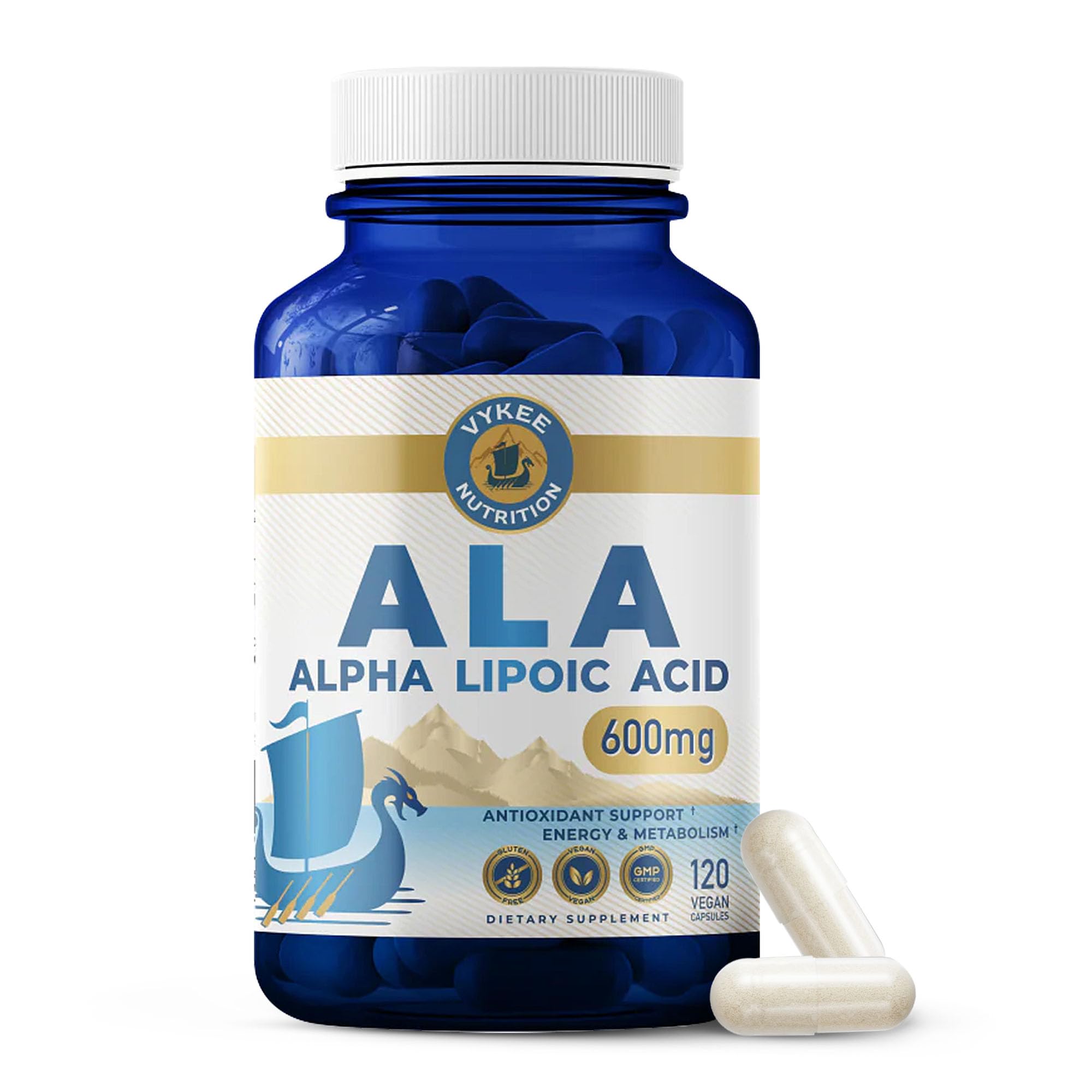 Vykee Nutrition Alpha Lipoic Acid 600mg Capsules front view