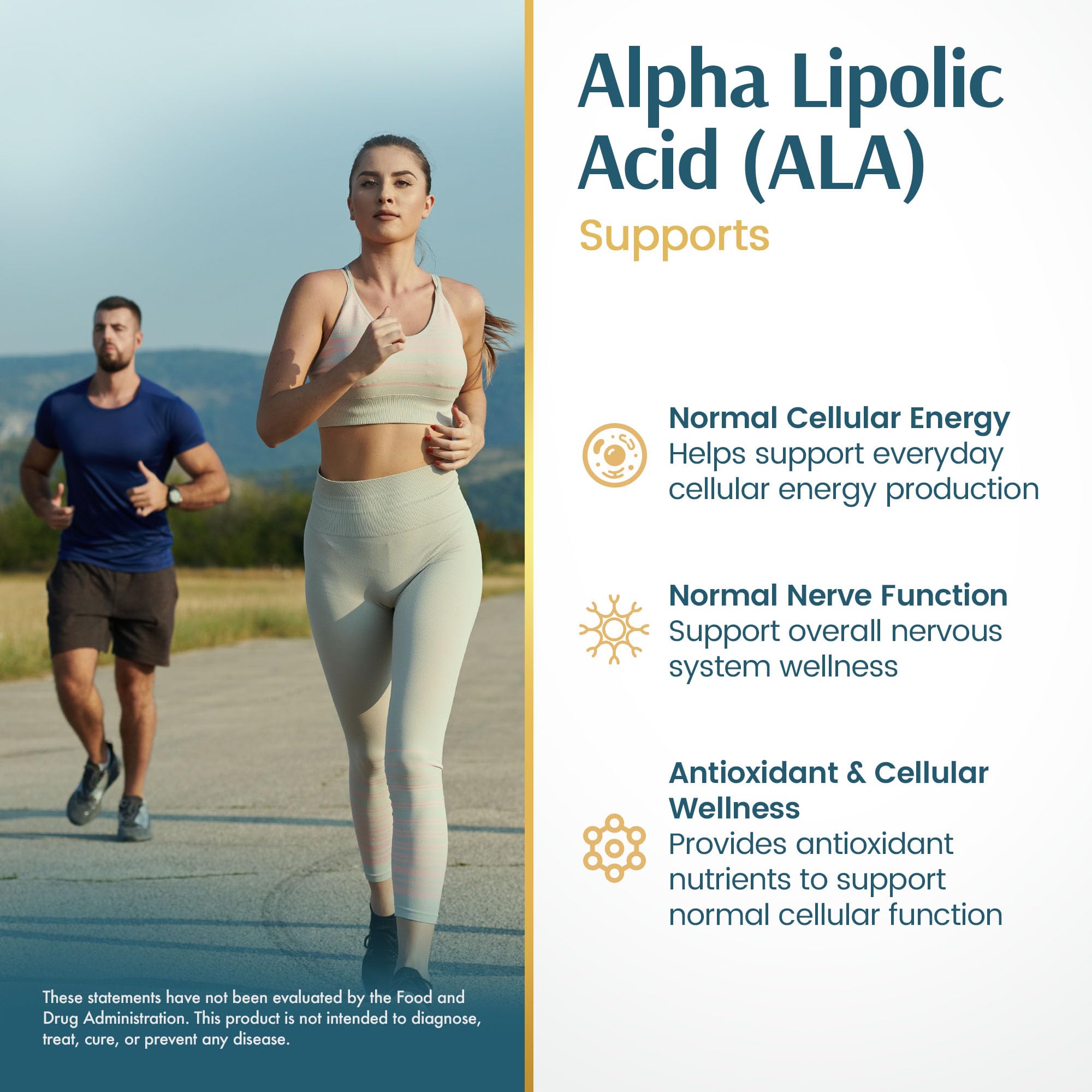 Vykee Nutrition Alpha Lipoic Acid 600mg Capsules side view