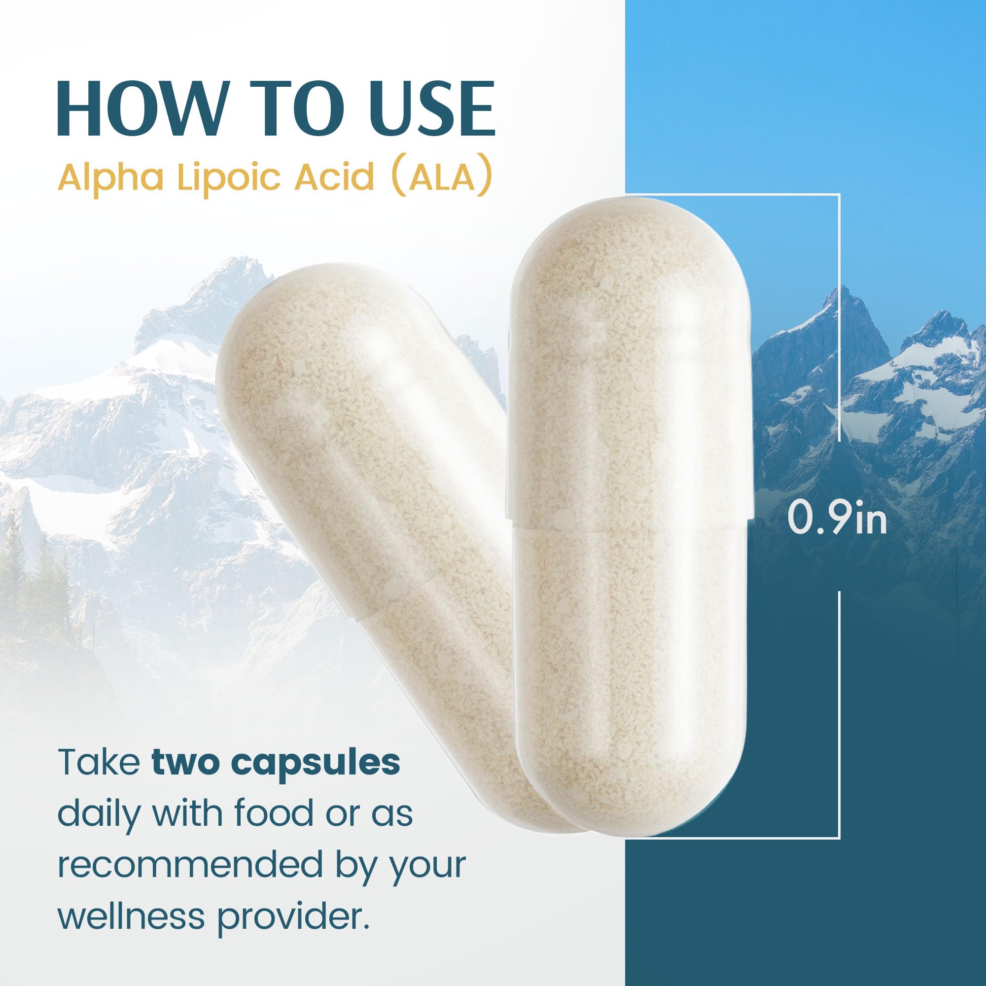 Vykee Nutrition Alpha Lipoic Acid 600mg Capsules with measuring spoon