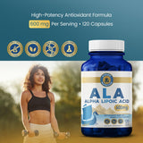 Vykee Nutrition Alpha Lipoic Acid capsules on a wooden surface