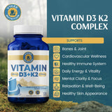 Vykee Nutrition D3 K2 vitamin capsules back view