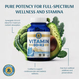 Vykee Nutrition D3 K2 vitamin capsules in a hand