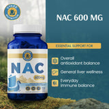 Vykee Nutrition NAC Capsules 600mg bottle side view