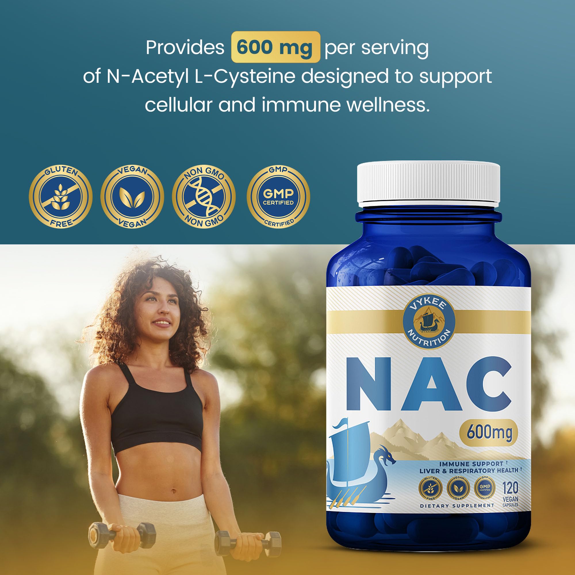 Vykee Nutrition NAC Capsules 600mg close-up of capsules