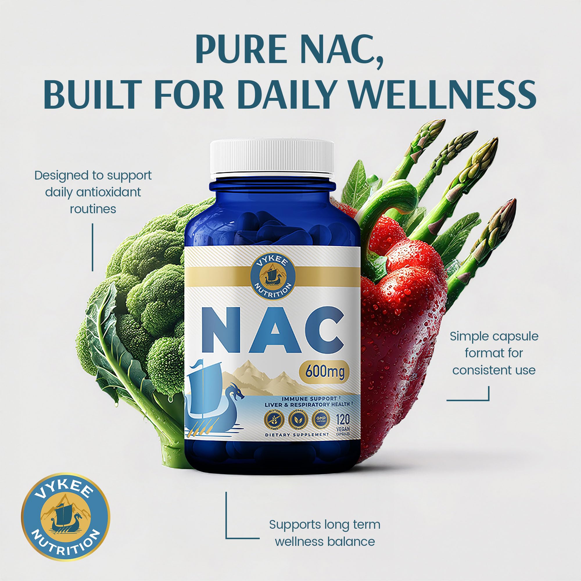 Vykee Nutrition NAC Capsules 600mg lifestyle scene
