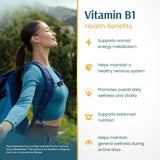 Vykee Nutrition Vitamin B1 (Thiamine) capsules with fresh fruits