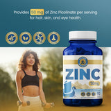 Vykee Nutrition Zinc Picolinate 50mg capsules on a wooden table
