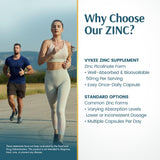 Vykee Nutrition Zinc Picolinate 50mg capsules with QR code