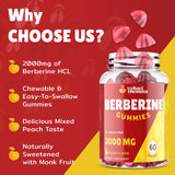 Vylarithonixa Berberine HCL Gummies peach flavour close-up