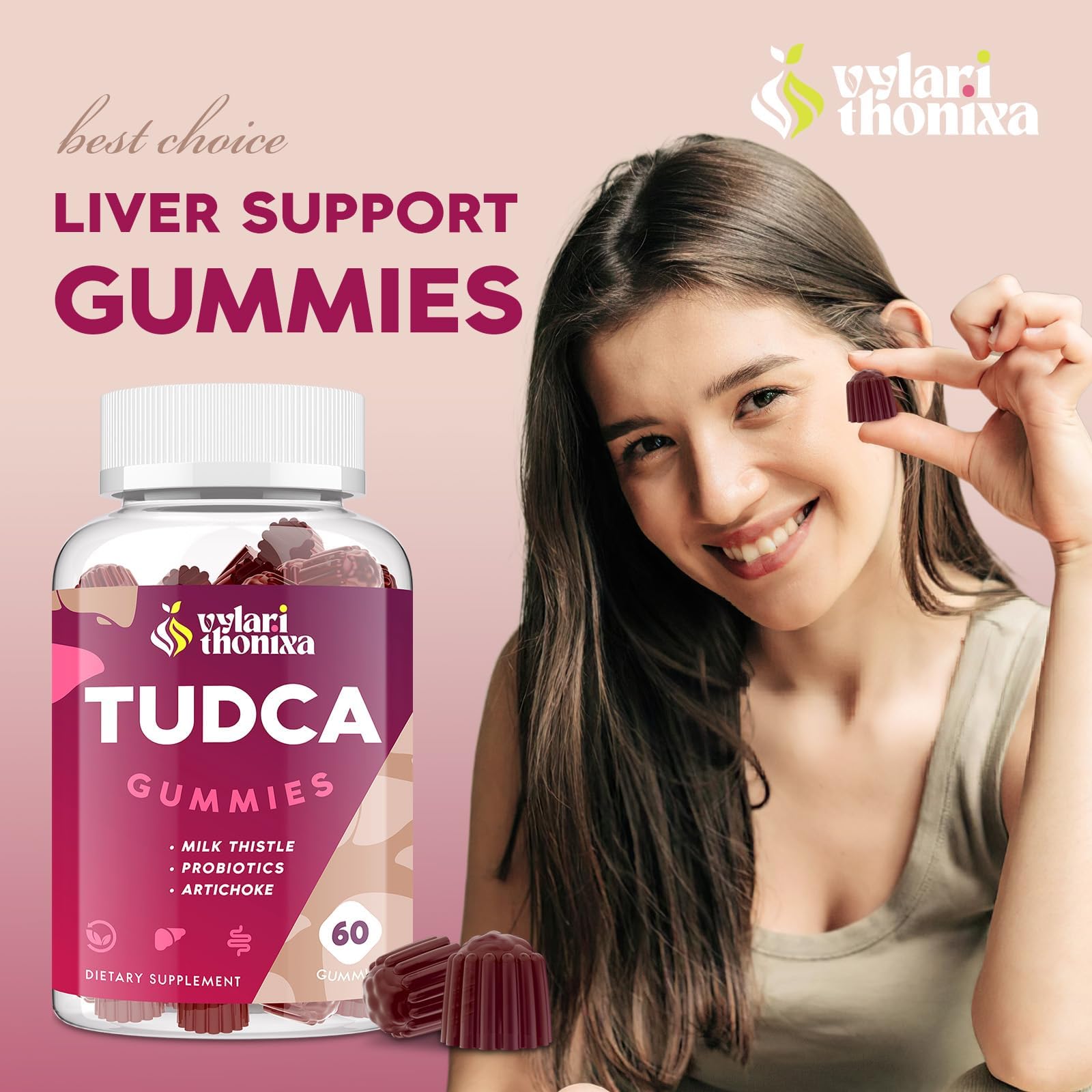 Vylarithonixa TUDCA Gummies packaging side view