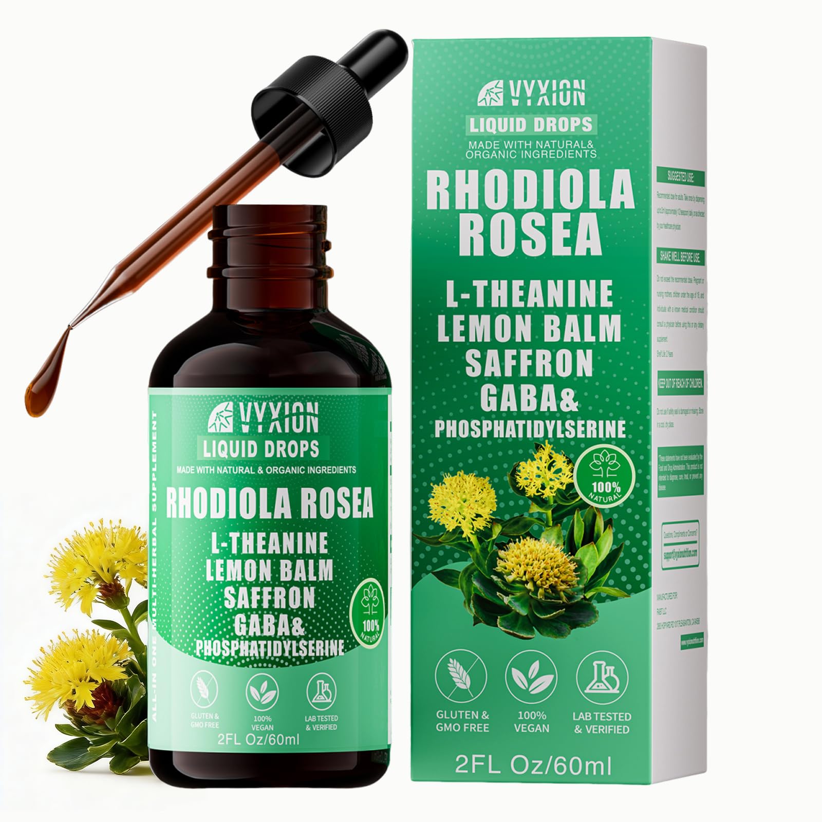 Vyxion Gotu Kola Liquid Tincture bottle front view