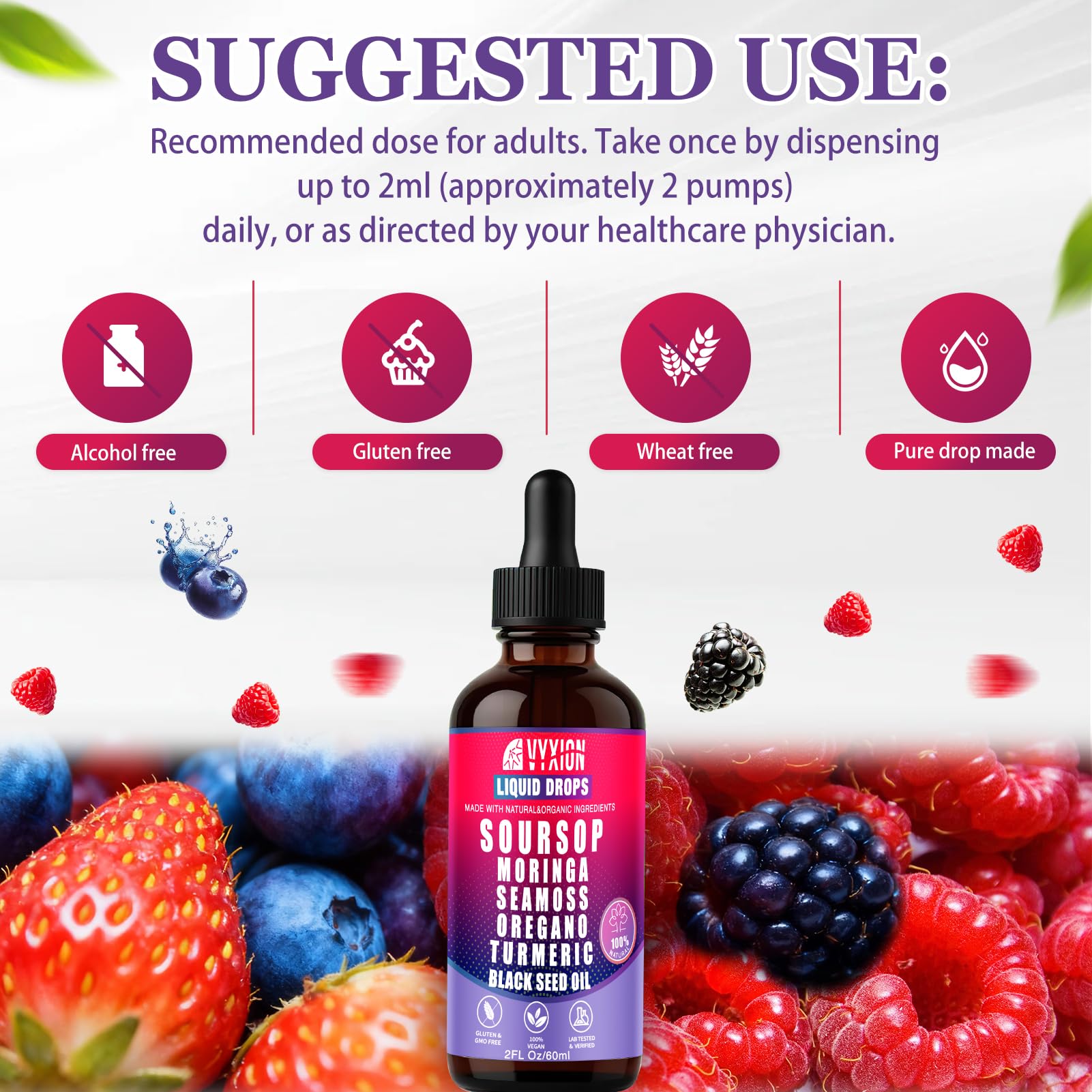 Vyxion Soursop Graviola Liquid Drops 60ml in a lifestyle setting