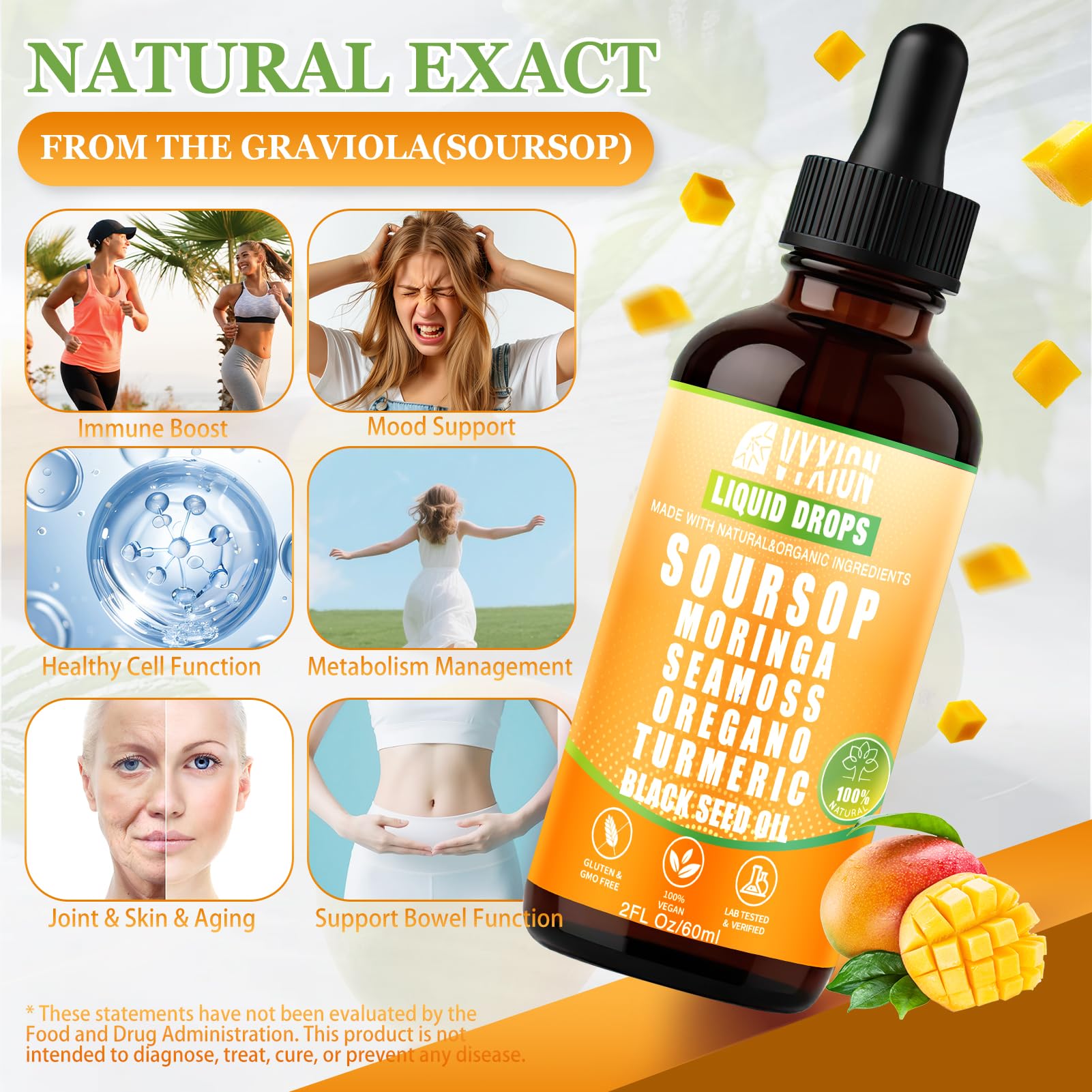 Vyxion Soursop Graviola Liquid Drops packaging