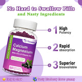 VZOXAINS Calcium Magnesium Zinc Gummies showing serving size