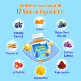 VZOXAINS Lutein Gummies showing mango flavour gummies