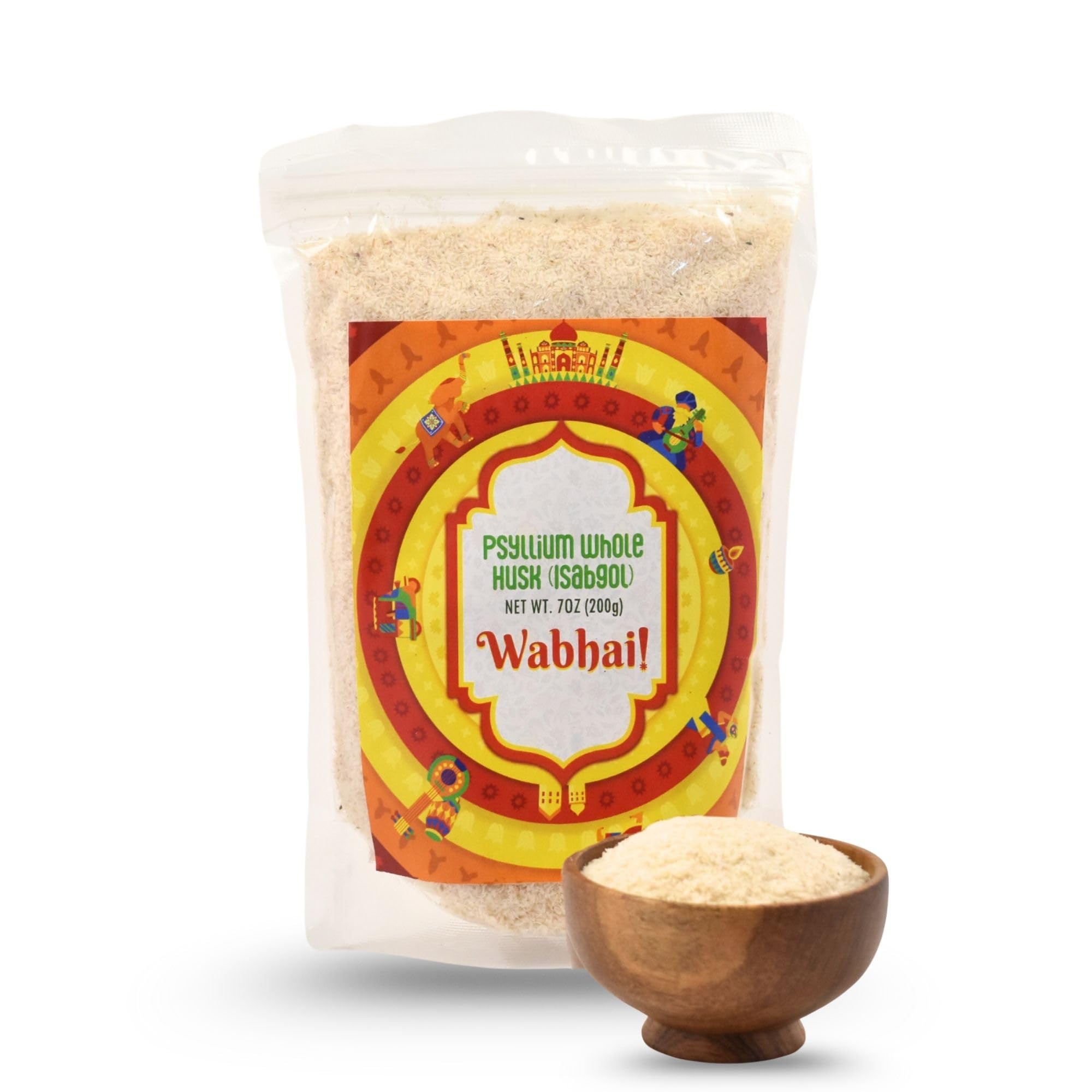 Wabhai Isabgol Psyllium Husk 222g ziplock pouch front view