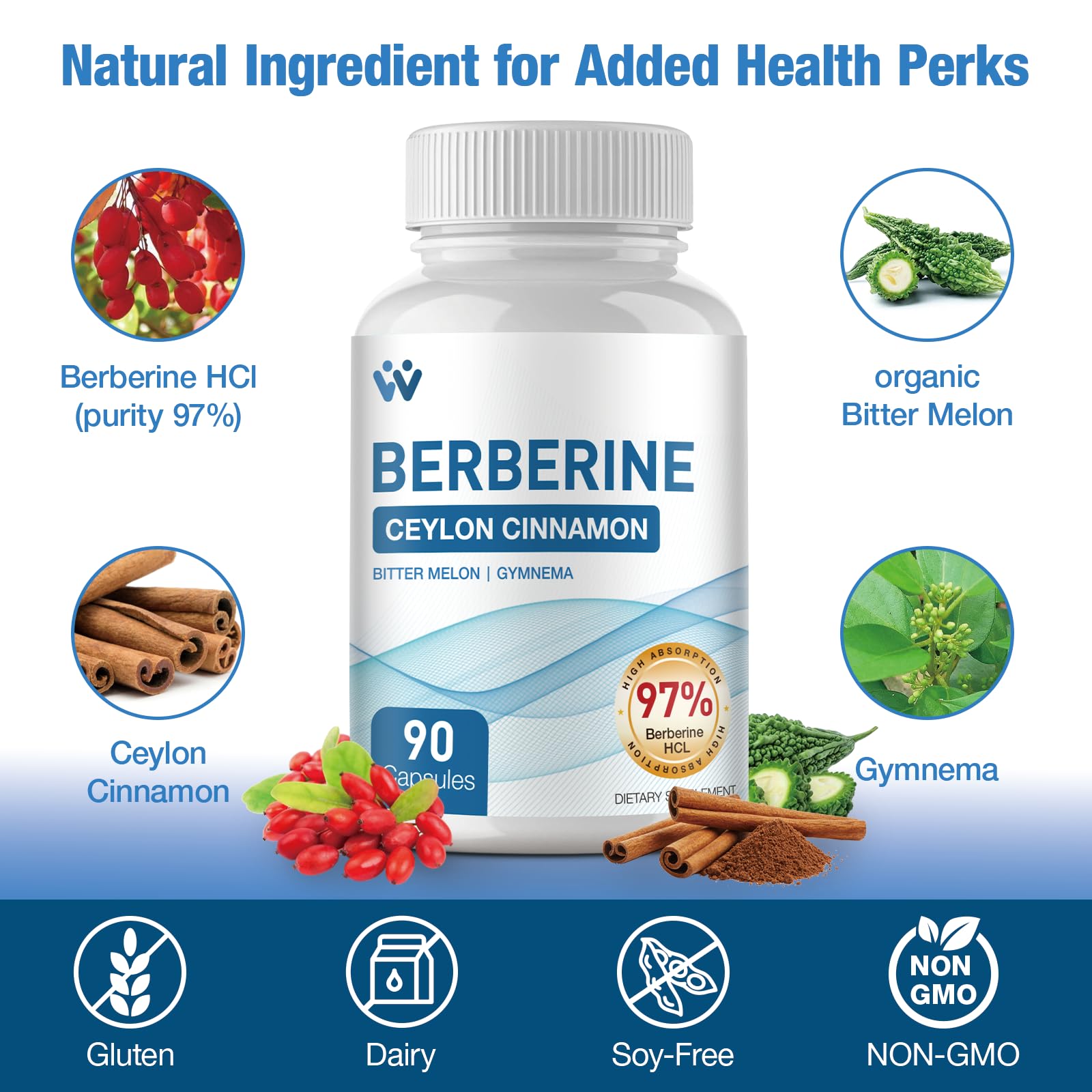 WACHRAY Berberine Supplement 1500mg label close-up