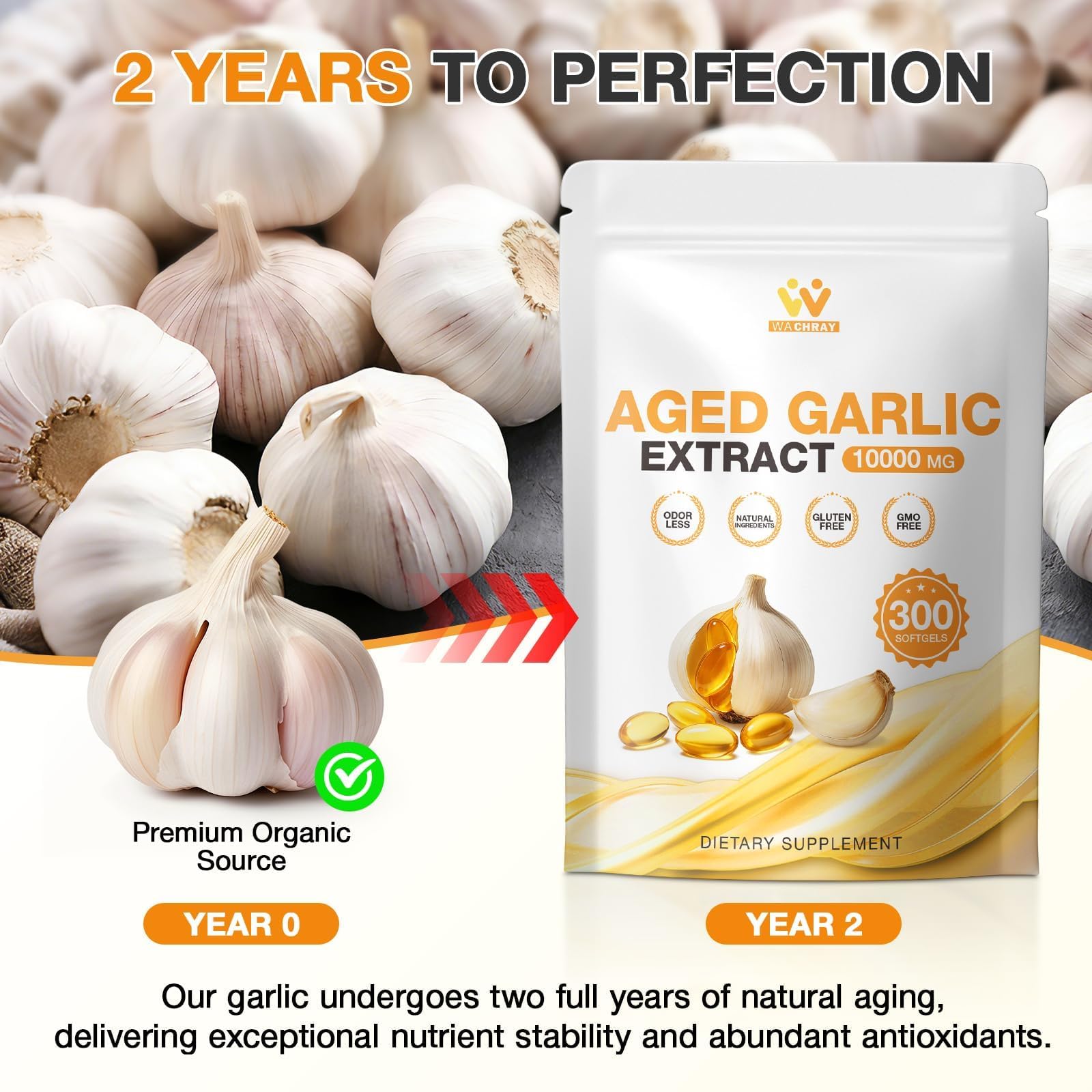 WACHRAY Garlic Softgels showing softgel capsules