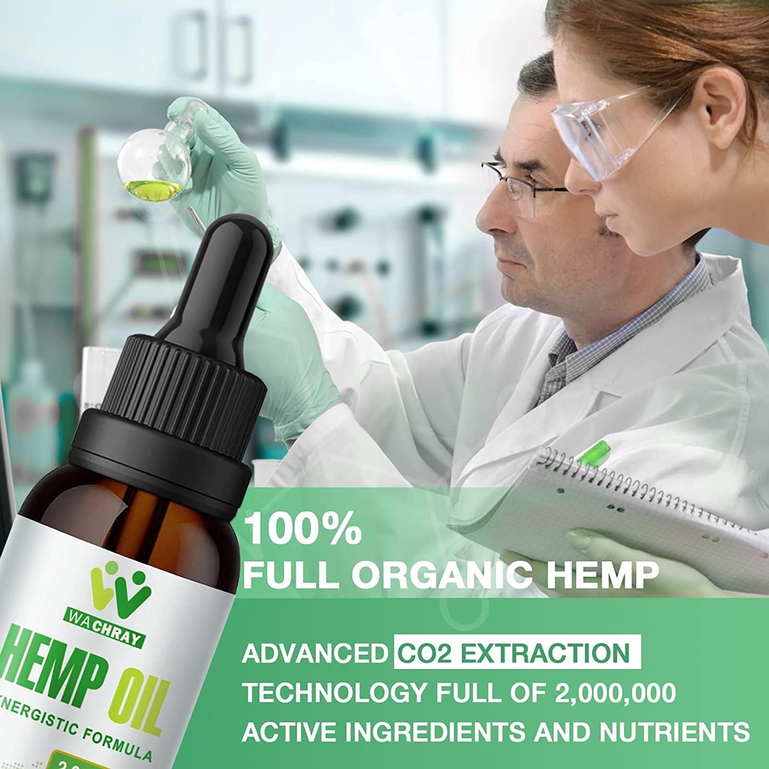 WACHRAY Hemp Oil 249g bottle side view