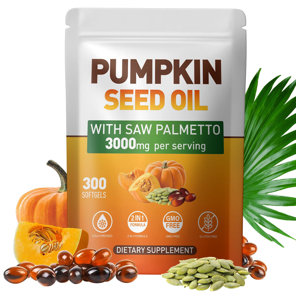WACHRAY Pumpkin Seed Oil Capsules 3000mg front view