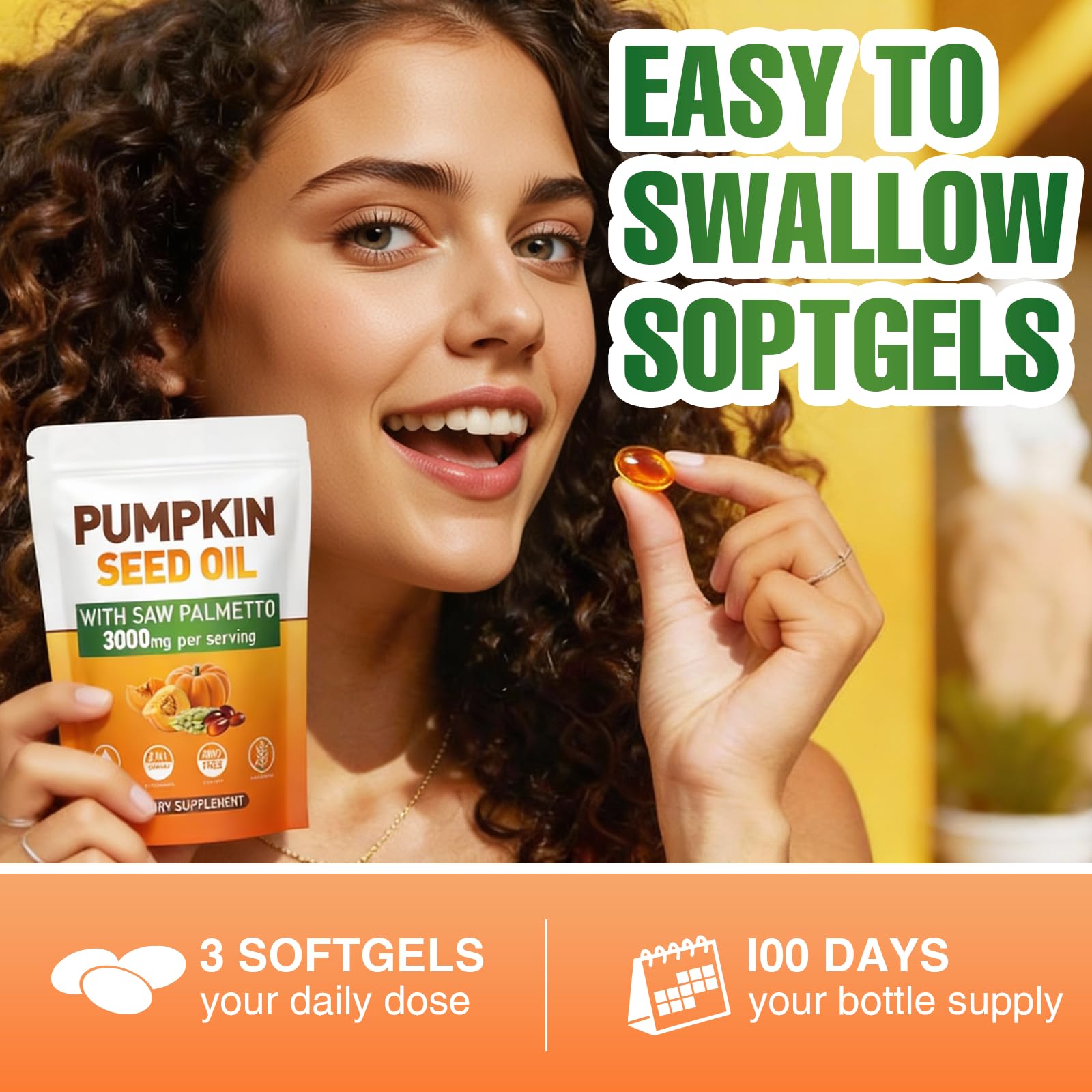 WACHRAY Pumpkin Seed Oil Capsules 3000mg on a wooden table