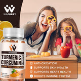 WACHRAY Turmeric Curcumin Gummies displayed with a measuring spoon