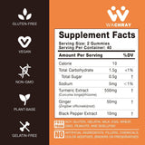 WACHRAY Turmeric Curcumin Gummies with black pepper extract ingredient