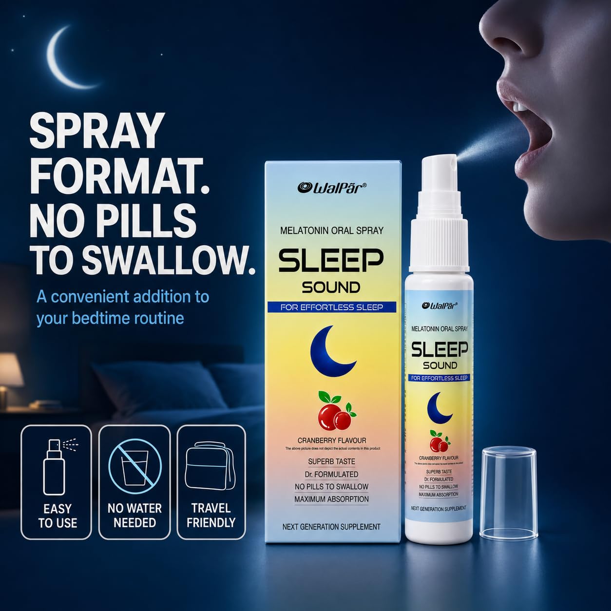 WALPAR Oral Sleep Spray 30ml packaging details