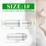wananfu Size 1 Vegan Empty Capsules back view with details
