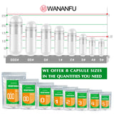 wananfu Vegan Size 0 Empty Capsules in a lifestyle setting