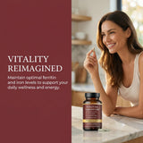 Wanciment Ferravital Ferritin Support with a glass of water