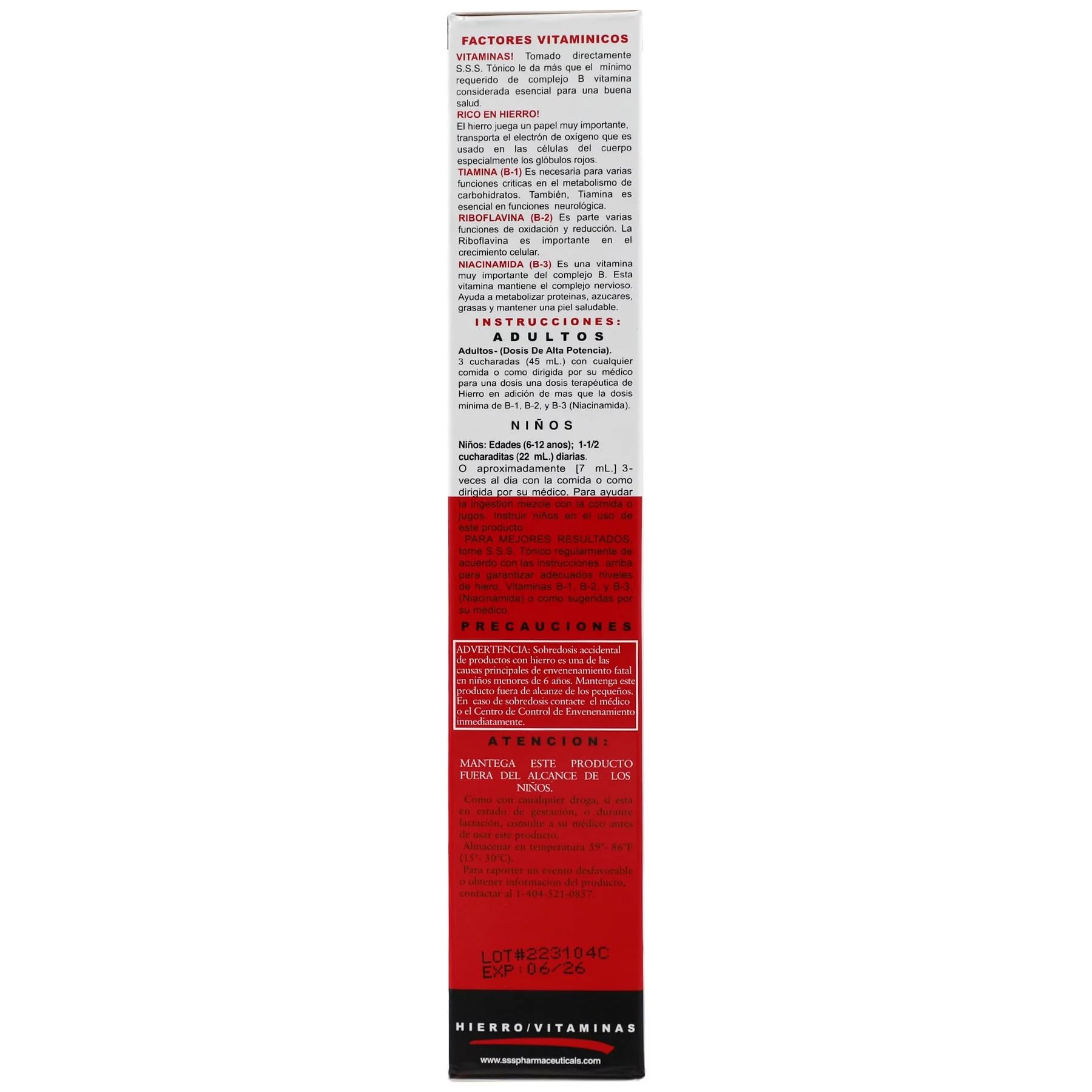 WANGHUI B Complex Vitamin Tonic Liquid ingredients list
