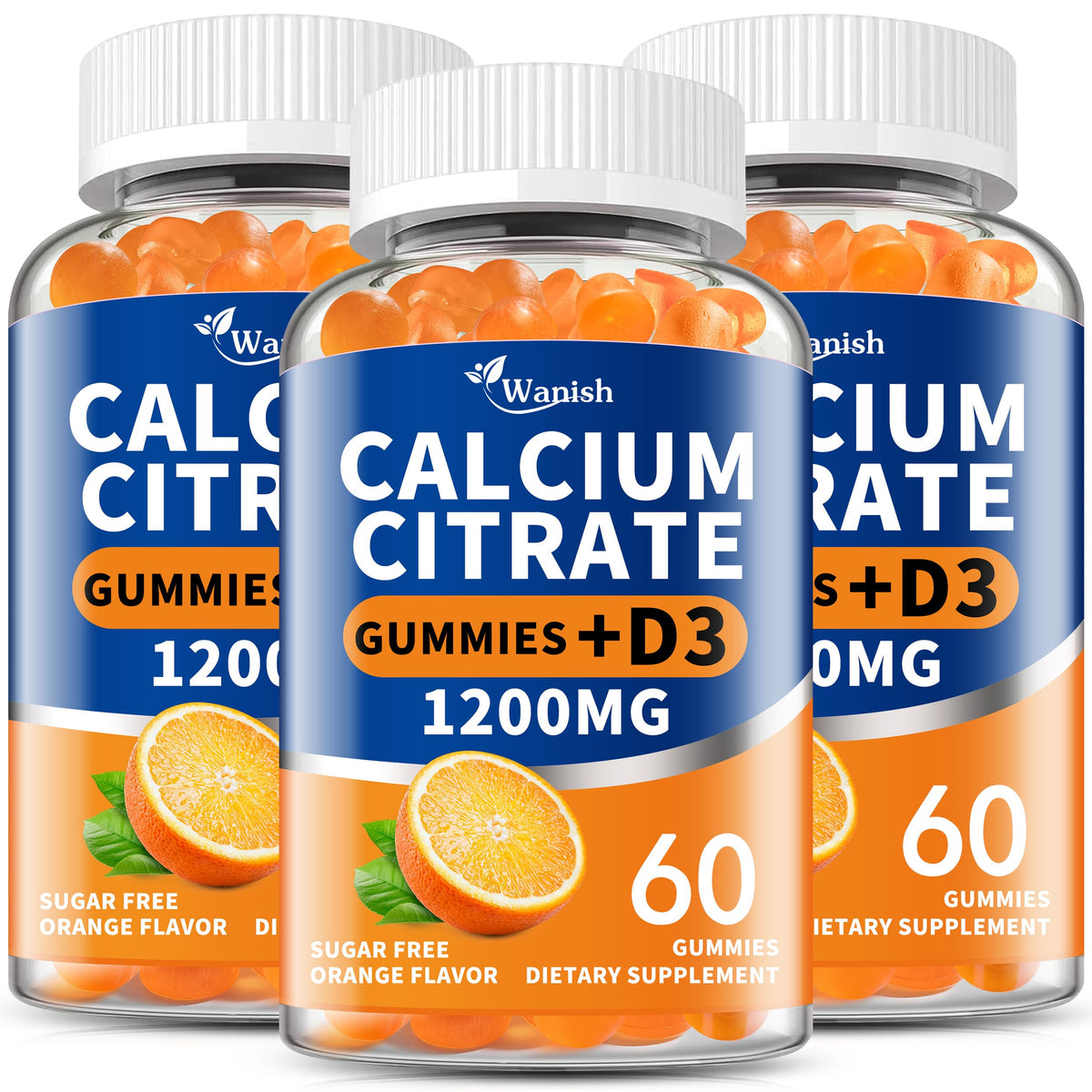 Wanish Calcium Citrate Gummies 120 Count front view