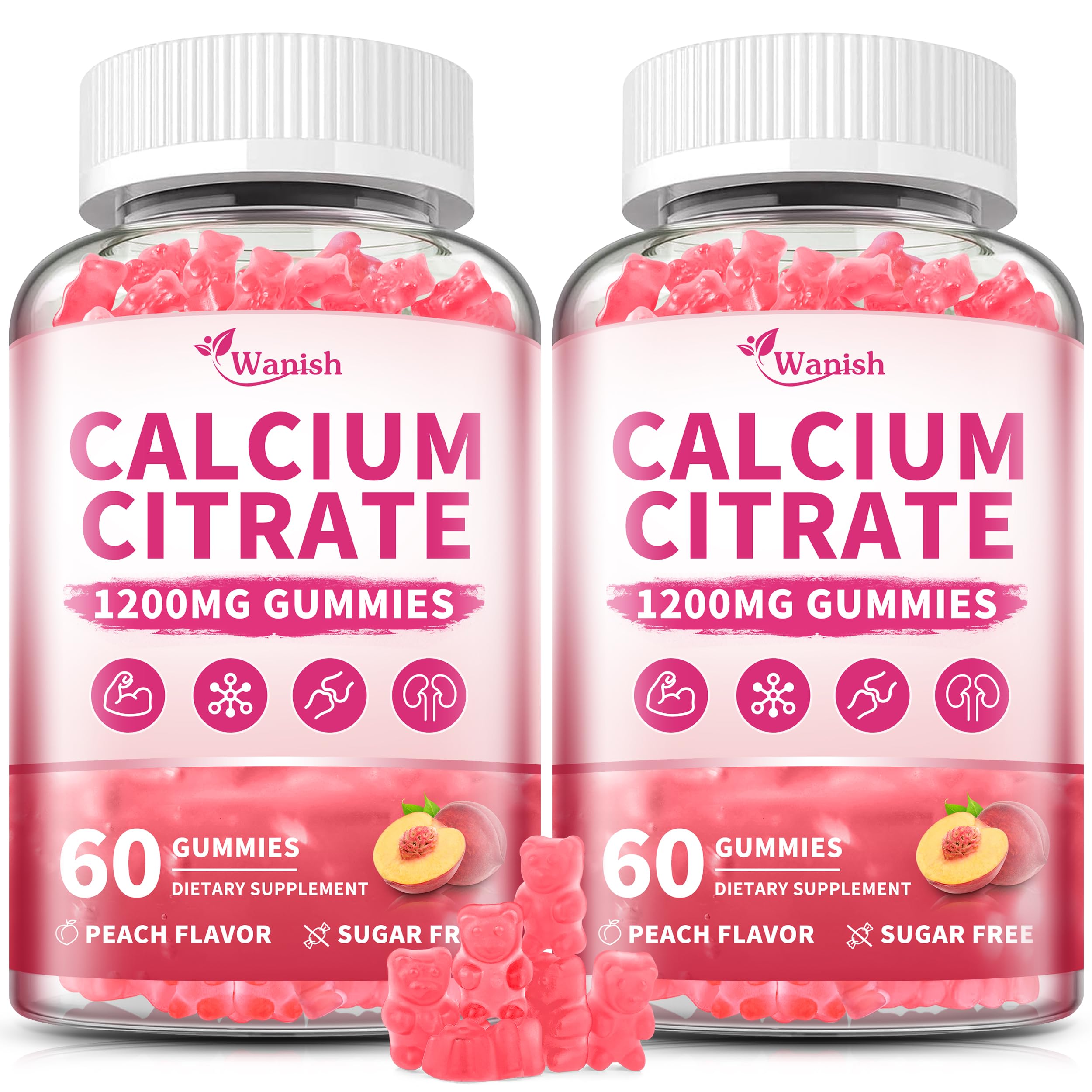 Wanish Calcium Citrate Gummies 1200mg front view packaging