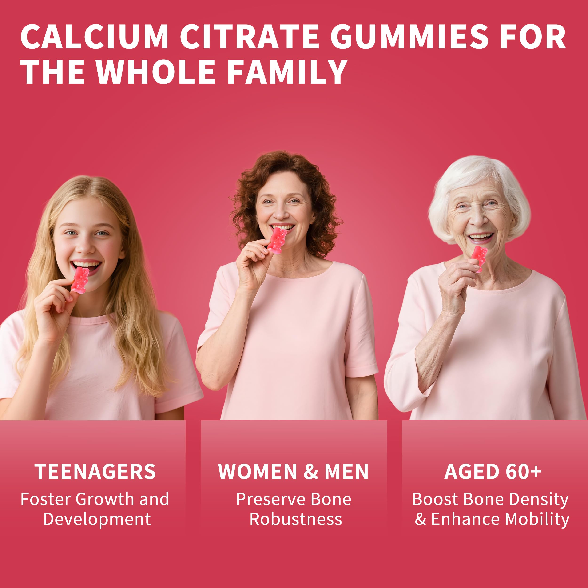 Wanish Calcium Citrate Gummies 1200mg side view of bottle