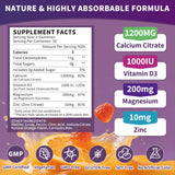 Wanish Calcium Citrate Gummies in a hand for size reference