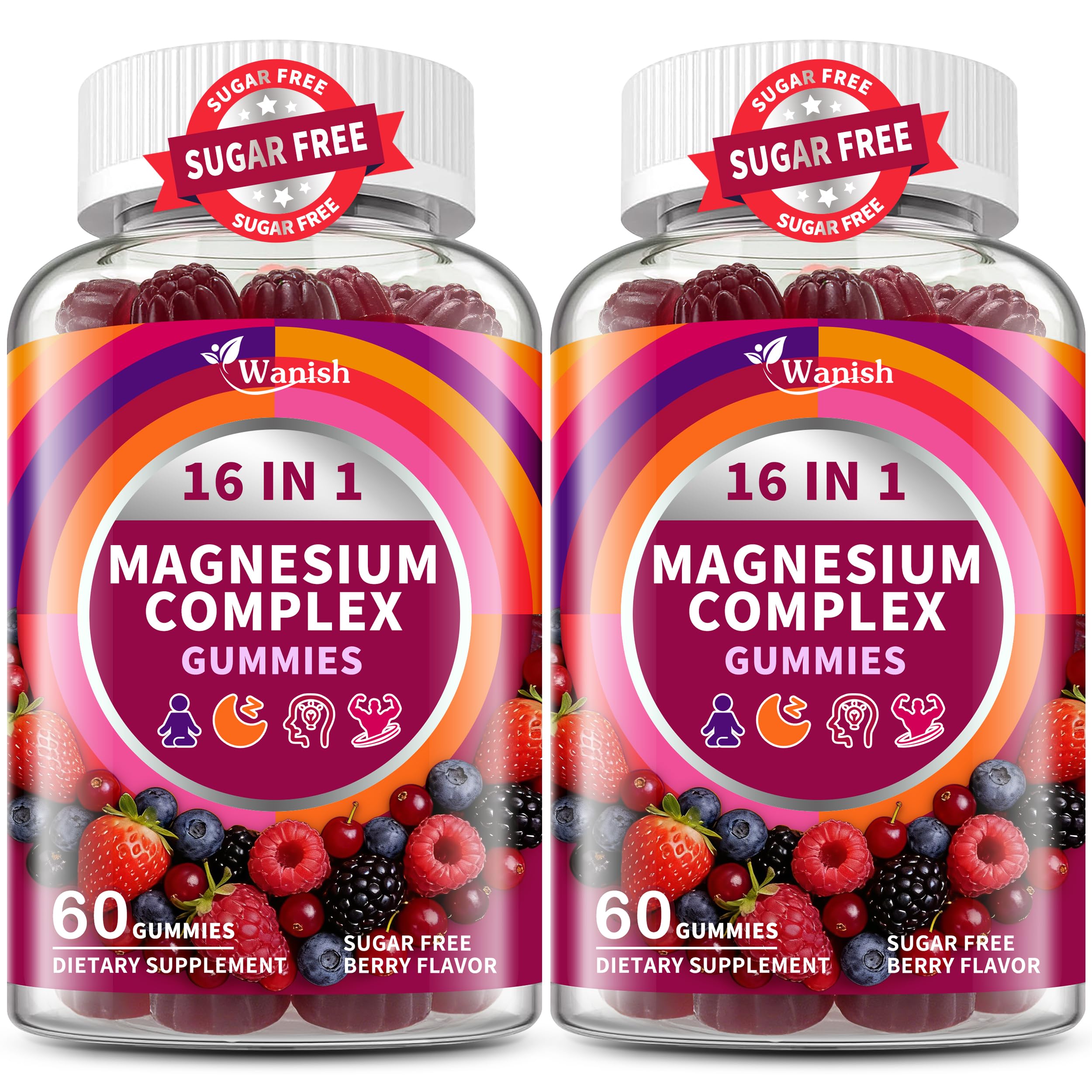 Wanish Magnesium Gummies front view with packaging